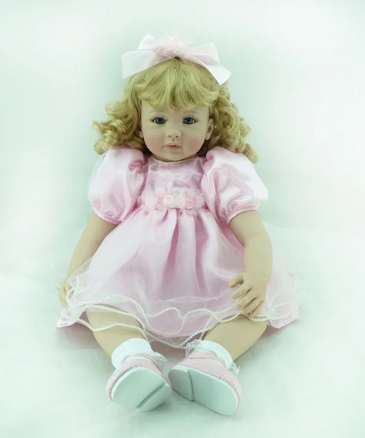 

60cm Silicone Reborn Babies Dolls Toy Lifelike Vinyl Baby-Reborn Pink Princess Dolls For Kid Girl Brinquedos Bonecas Play House
