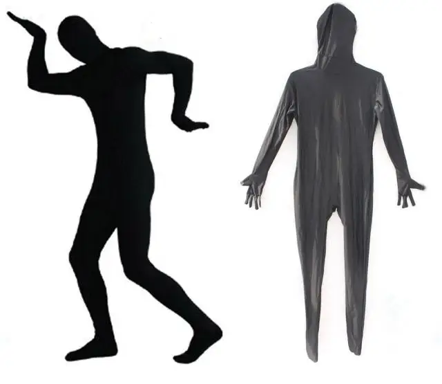 Men's One Piece Full Bodysuit Lycra Spandex Zentai Costume Dance Hooded