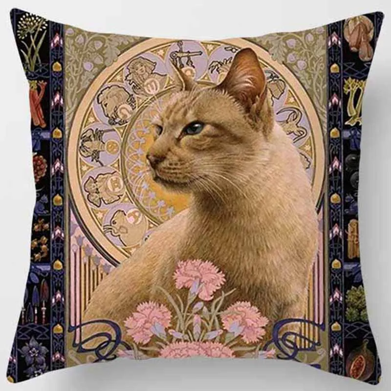 Горячая Распродажа, красивый чехол для подушки с цветами и кошками, квадратный чехол для подушки с милым мультяшным Кроликом, наволочки, размер 45*45 см