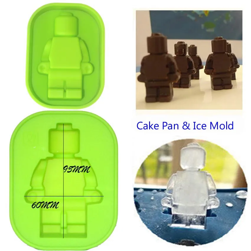 Новинка 2 шт./партия большая Минифигурка робот силиконовая форма для льда и силиконовая форма для выпечки Шоколад Торт Мыло Плесень