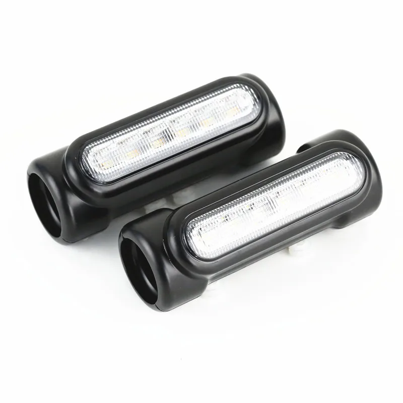 Motorcycle Highway Bar Lights Switchback Driving Lights 1-1/4 inch Crash Bar LED Turn Signal Lights with DRL for Harley Motors - Цвет: black