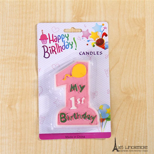 My 1st Birthday Candles Pink and Blue - 5