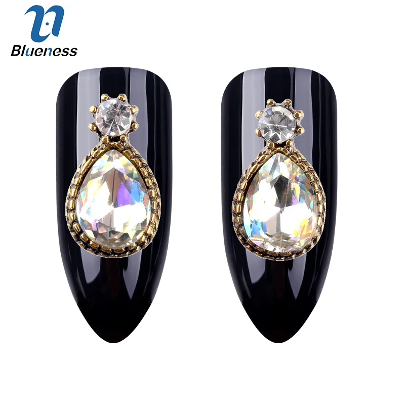 

Blueness 10pcs/lot Luxury Colorful Crystal 3D Nail Art Decoration Charm Rhinestone Glitter Studs For Manicure Design