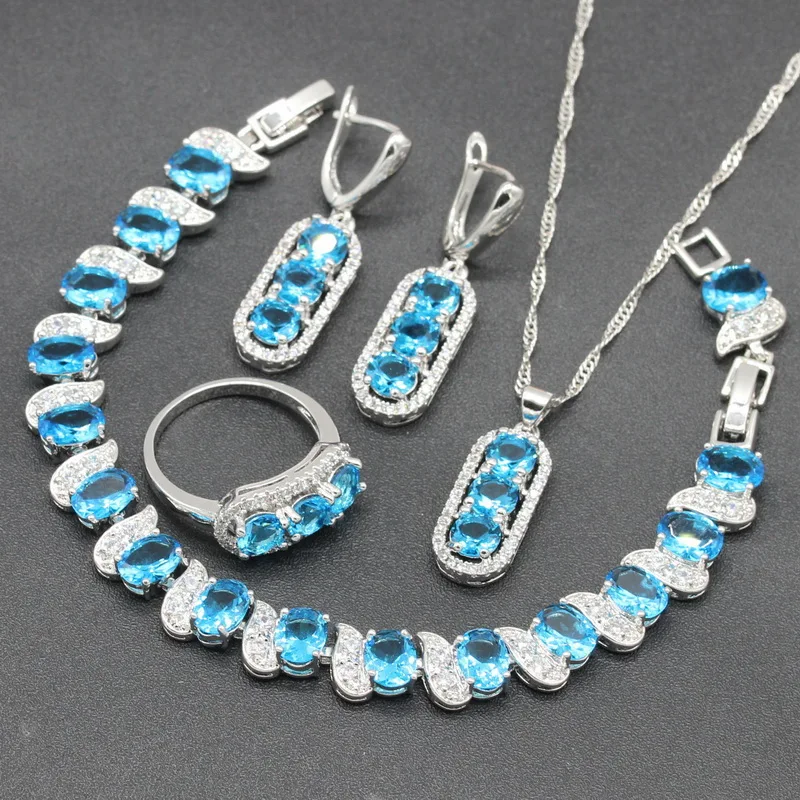 sky blue flower jewellery