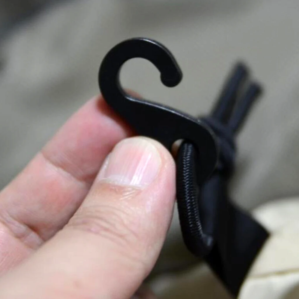 MagiDeal 10 Pcs Heavy Duty Plastic Hook For Fasten Camping Tent  Cord End Tent Bungee Cord Hooks 