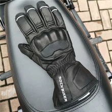 Новые мотоциклетные перчатки из кожи животных, мужские зимние теплые черные перчатки с сенсорным экраном, гоночные перчатки Guantes Moto Invierno