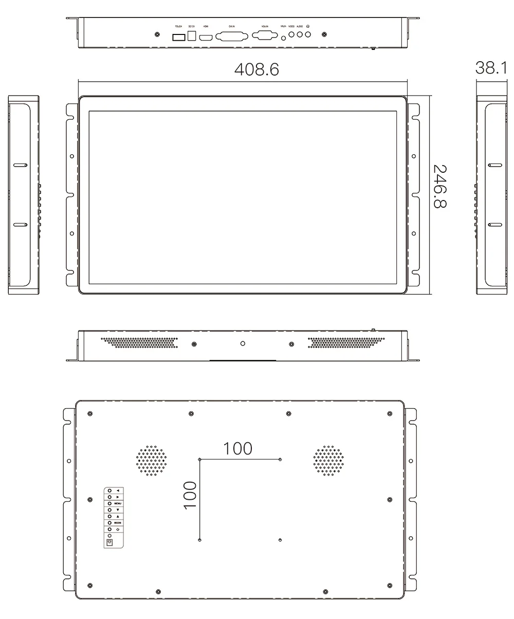 Seetec PF173-9CT 17,3 дюймов 1920x1080 Дисплей без рамки 17," Проективная емкостная 10-точечный сенсорный ЖК-дисплей промышленный монитор