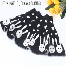 Для девочек Высокая талия плиссированные Юбки для женщин Новая мода черный кролик Карамельный цвет юбка свет облучения сверкающими Юбки для женщин