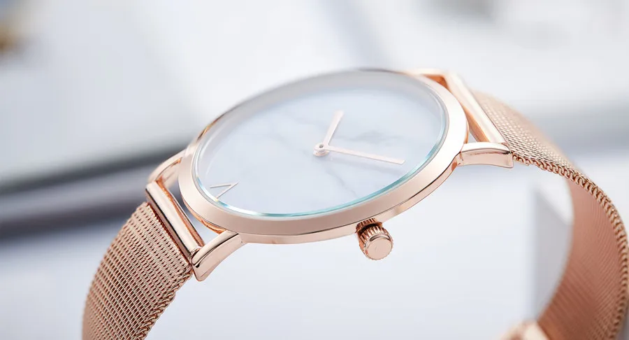 Женские часы eutour из розового золота, водонепроницаемый тонкий браслет, модные часы, женские кварцевые наручные часы