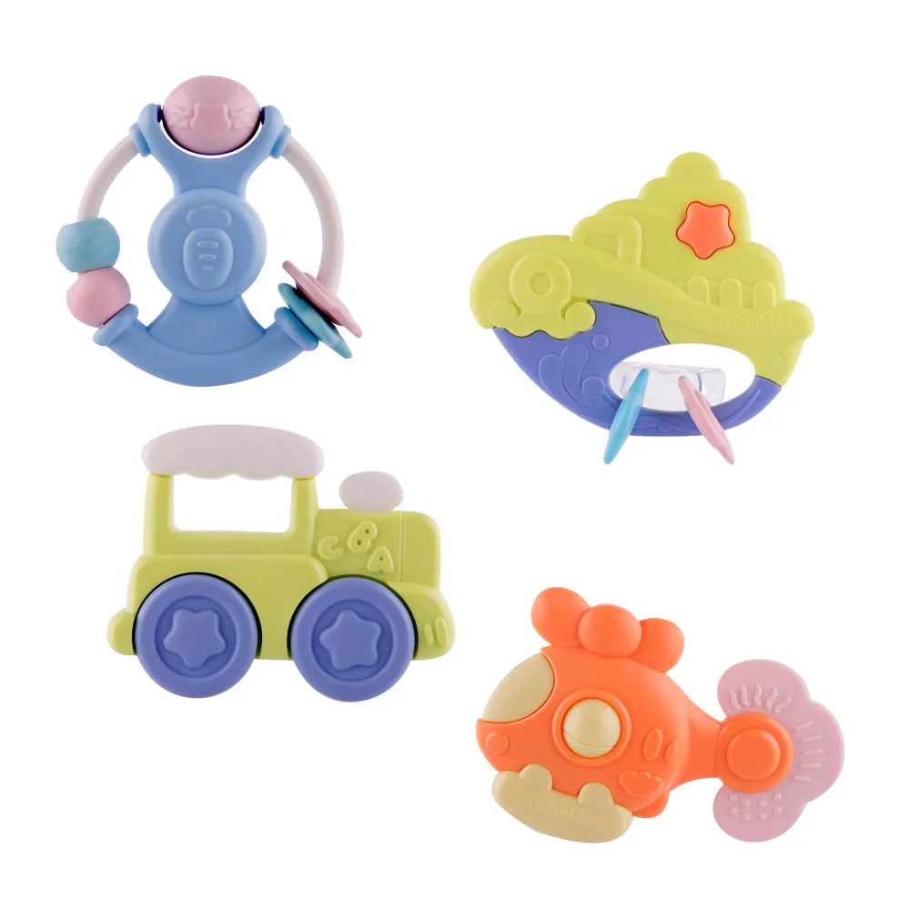 

KIDAMI,Baby Rattles,4-piece Package,ABS Plastic,Colorful, easy to play,baby will pay attention to it quickly,safe,non-toxic