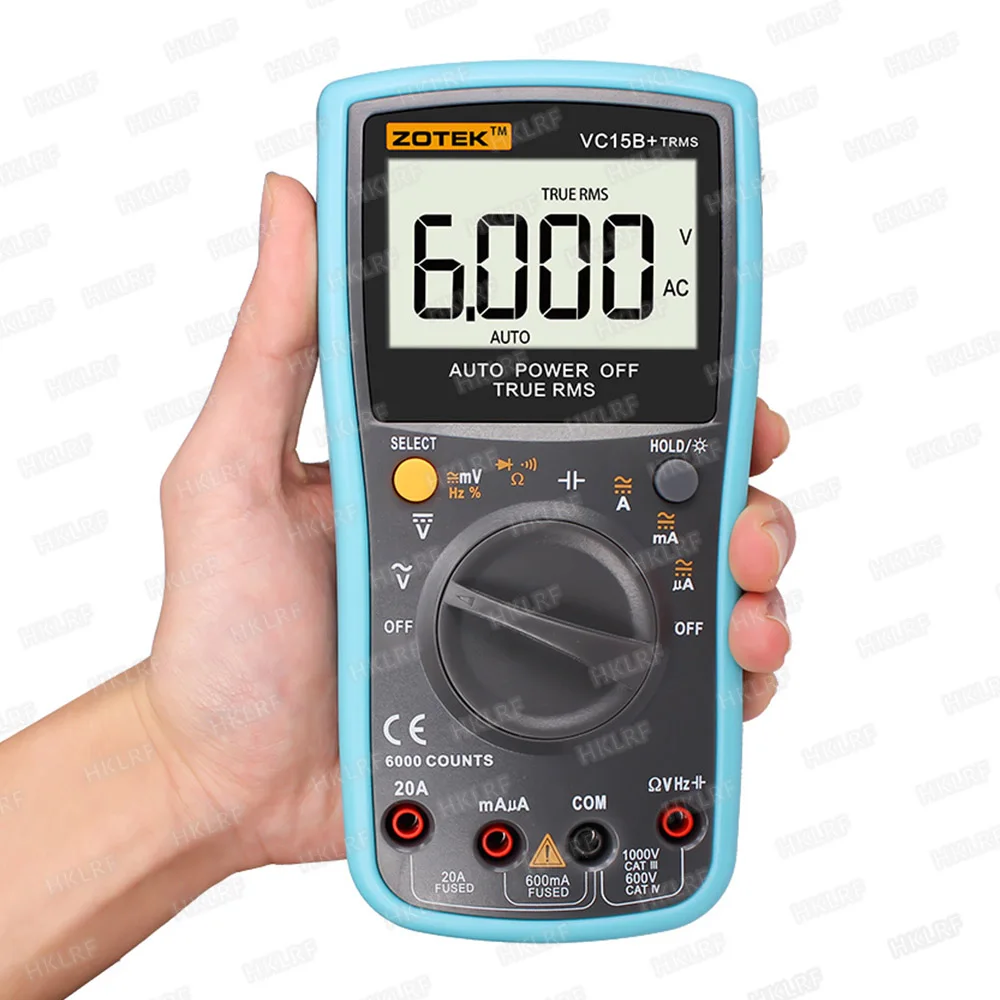 ZOTEK VC15B+ True RMS 6000 Counts Auto Range AC/DC Digital Multimeter