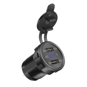 

Car Charger Dual USB Interface Ports Female Seat Car Charger with LED Indicator Mobile Phone Chargers Waterproof 5V