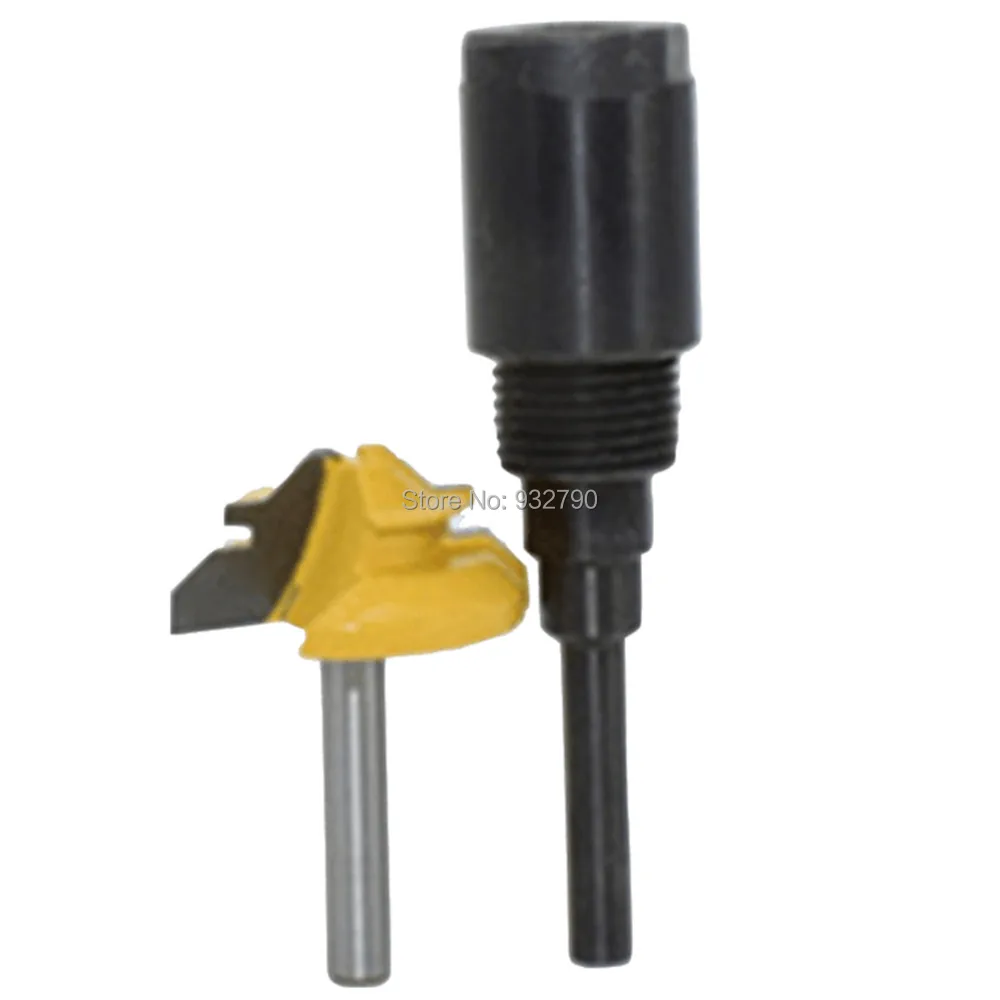 45 Degree Lock Miter Router Bit 1/4" Shank + 1/4" Router Collet Chuck