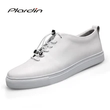 Plardin 2018 Four seasons Fashion Plus Size Man Plate shoes Split Leather soft breathable Comfortable Casual