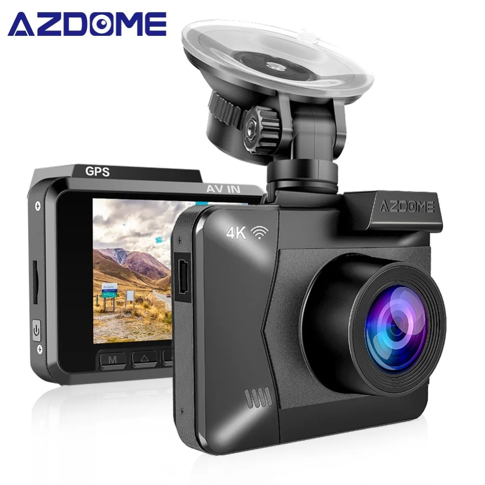 AZDOME M06 WiFi Встроенный gps FHD 1080P фронтальная+ VGA задняя камера Автомобильный видеорегистратор 4K Dash Cam Dashcam WDR с функцией ночного видения