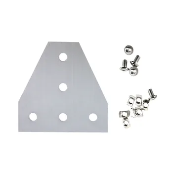 

90 Degree T Shape Outside Joining Plate 10pcs with M5 2020 Series T Nuts 50 pcs and Semi-round M5*8 head Hex screws 50pcs