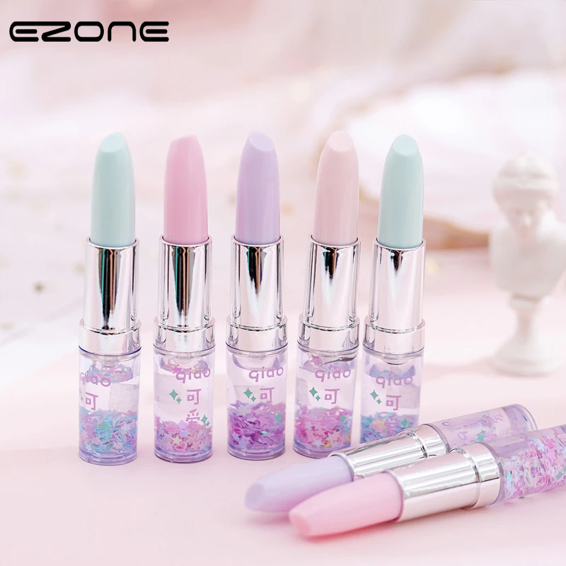 

EZONE 1PC Korean Creative Lipstick Neutral Pen Scalable Portable Quicksand Gel Pen Students Stationery School Office Supply New