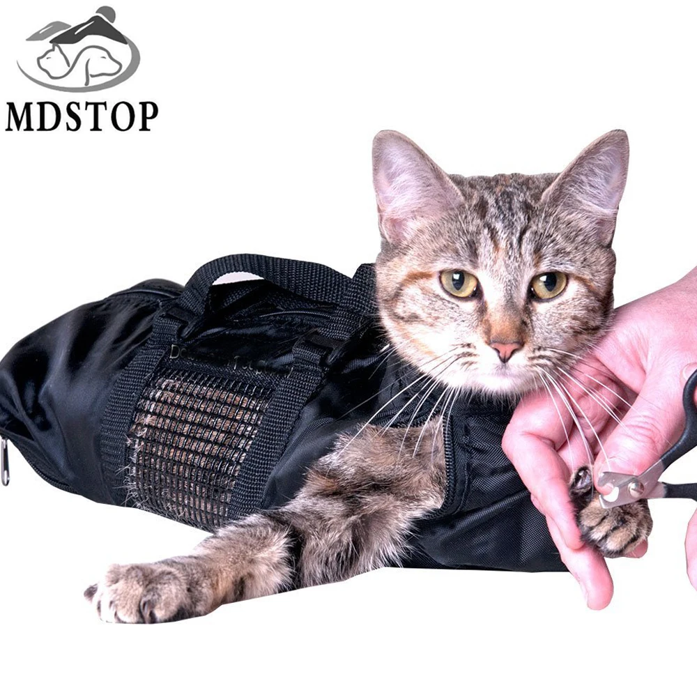 MDSTOP Black Cheap Breathable Durable Cat Bathing Bag Multifunction Pet
