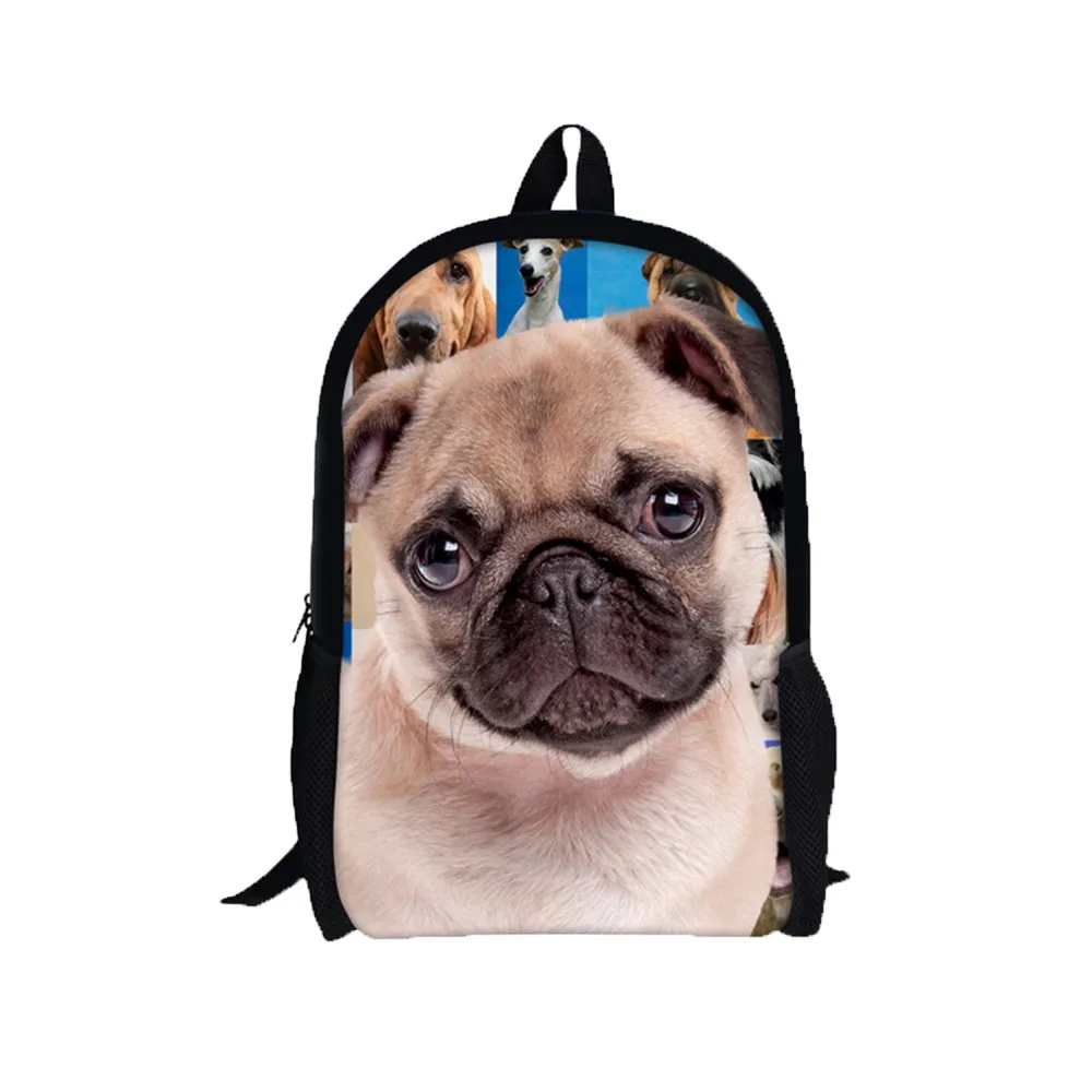 

3D Creative Shar Pei Animal Cowboy Bag Backpack Theft Backpacks Travel Teenage Backpack bag bagpack mochila H30508
