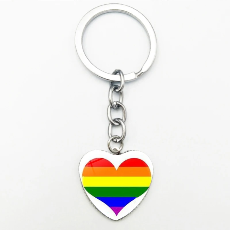 

Lgbt Pride Lesbian Heart Shape Pendant Keychain Rainbow Gay Pride Key Chain Key Ring Chaveiro Gift Souvenir Llaveros Jewelry