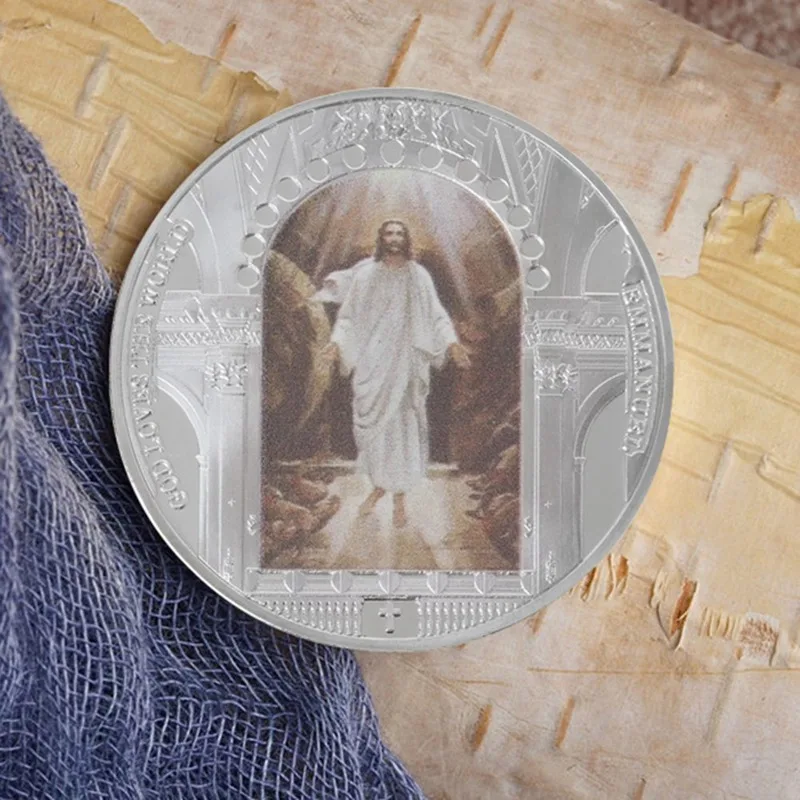 

1 Pcs Antique Jesus Commemorative Coin Christian Religious Coin Medal Collectible Coin Plated Collection Souvenir Gift