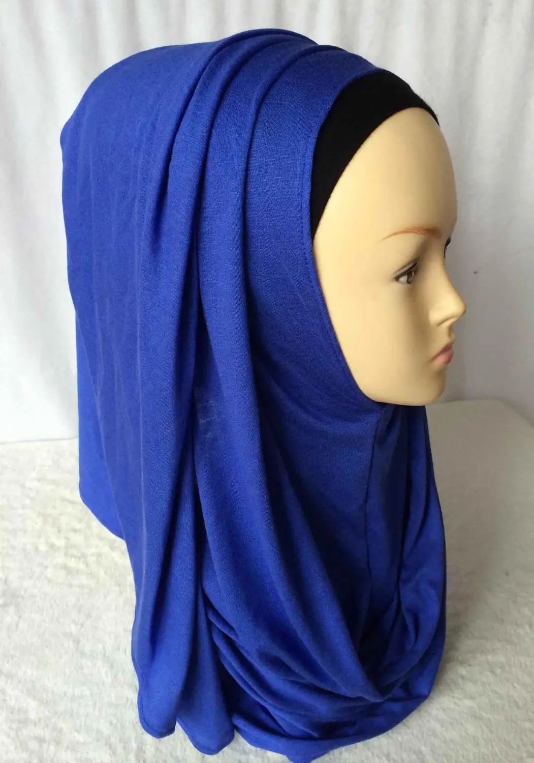 Модные красивые женские мусульманские трикотажные слипоны из хлопка, однотонный шарф, хиджабы Исламская повязка на голову шарфы, шали - Цвет: color 9