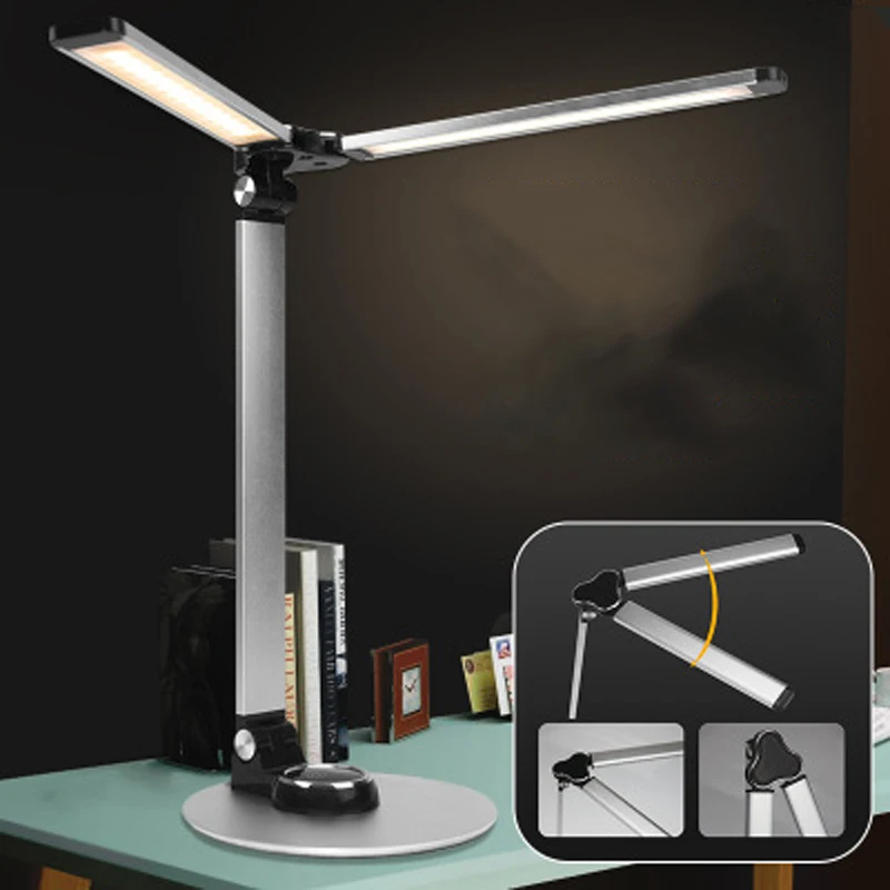 

Dimmable LED table lamp 3 lighting modes stepless dimmer touch sensing control panel deformation Desk Lamps