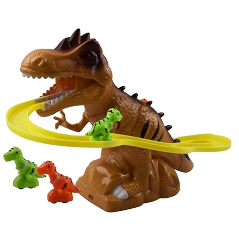 Детские электрические треки поднимаются по лестнице динозавр игрушки Светящиеся со звуком детские игрушки животные модель интерактивные