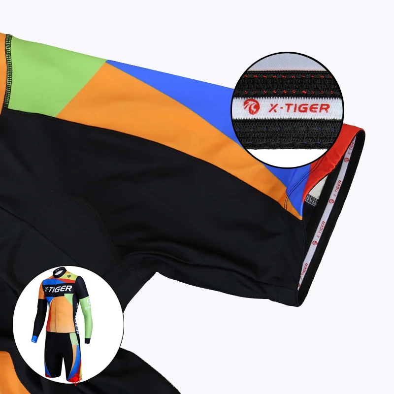 X-Tiger компрессионная Губка Мягкий Весна MTB велосипед Джерси Ropa De Ciclismo с длинным рукавом Триатлон для бега плавание Велоспорт