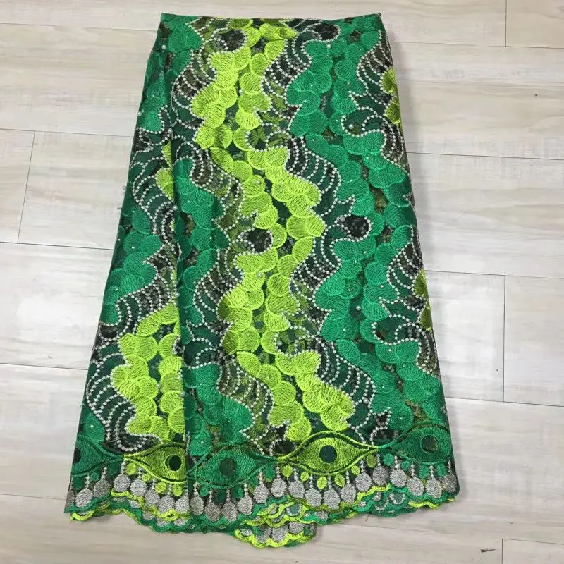 White Sequin lace fabric glitter 5yard / lot 2017 swiss voile lace in