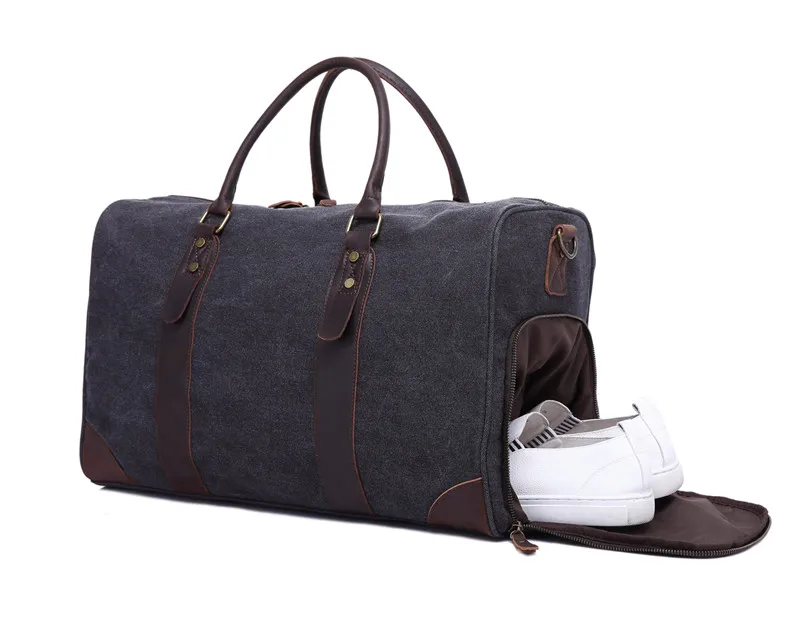 

Nesitu High Quality Vintage Big Large Capacity Grey Army Green Canvas Women Men Travel Bags Messenger Bag #M3070
