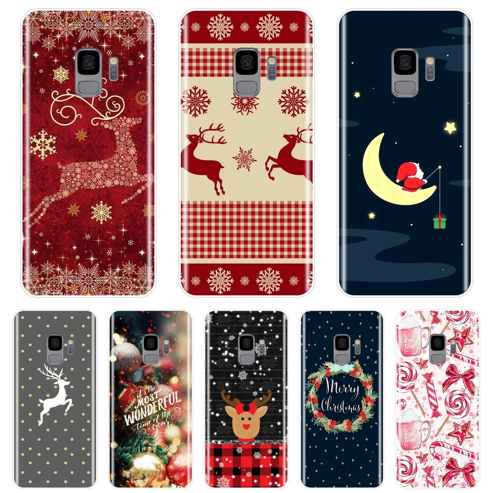 

For Samsung Galaxy Note 4 5 8 9 Phone Case Silicone Christmas Deer Soft Back Cover For Samsung Galaxy S5 S6 S7 Edge S8 S9 Plus