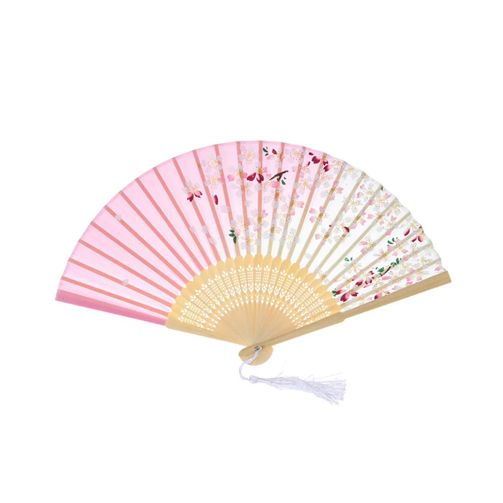 1 шт. Складной вентилятор в японском стиле ручной вентилятор для свадебных танцев вечерние подарочные шелковые ткани с цветочным принтом