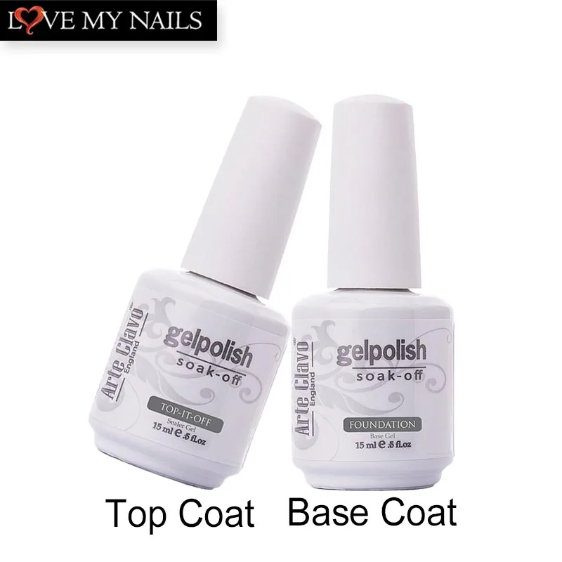 Long Lasting 15ml Arte Clavo Base Coat Foundation + Top Coat Soak Off