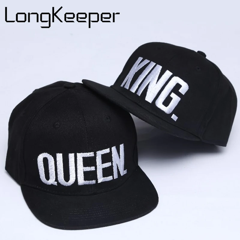 LongKeeper моды король королева хип-хоп Бейсбол шапки вышивать письмо пары любителей регулируемый Snapback ВС Шапки для Для мужчин Для женщин