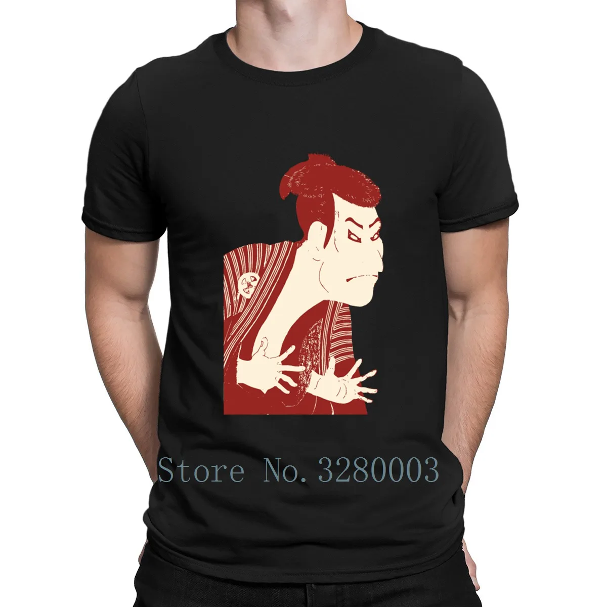 

Ukiyoe Illustration Japanese Samurai T Shirt Normal Short Sleeve Summer Style Custom O Neck Sunlight Leisure Building Shirt