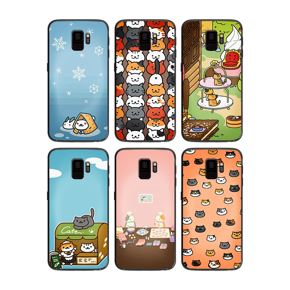Неко Atsume для samsung Galaxy A5 A6 A7 A8 A9 2018 2019 плюс M10 M20 M30 мягкий чехол