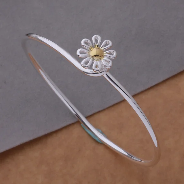 

AB025 Hot 925 sterling silver bangle bracelet, 925 silver fashion jewelry Color small chrysanthemum bracelet /afkaiwra aiaaizha