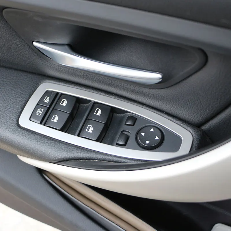 

4Pcs/Set Stainless Steel Interior Door Window Switch Cover Molding Trim for BMW F30 F35 320d 320i 328I GT 116I 118I 3 Series