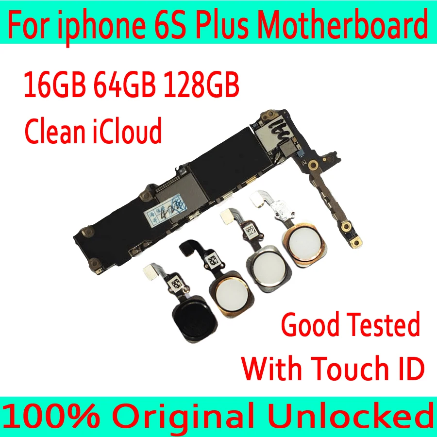 

16GB 64GB 128GB for iphone 6S Plus Motherboard,Original unlocked for iphone 6S Plus Logic board with Touch ID/without Touch ID