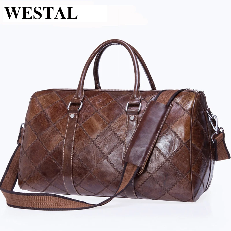 WESTAL Genuine font b Leather b font Bag Multifunction Shoulder Bags Men s Travel Bag font