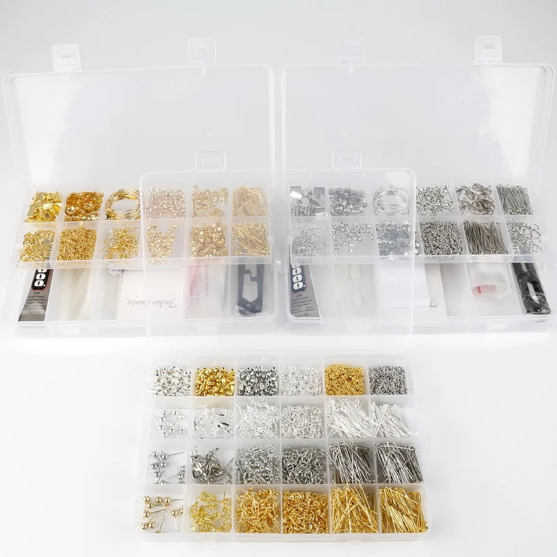 

1Box Gold/Sliver/Bronze Plated Open Jump Ring & Lobster Clasps Split Rings Metal Connectors For DIY Jewelry Findings