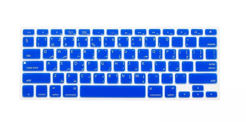 Арабская силиконовая американская арабская клавиатура силиконовая клавиатура чехол для Apple macbook Air Pro retina 13 15 17 для mac book Ноутбук кожа - Цвет: Blue