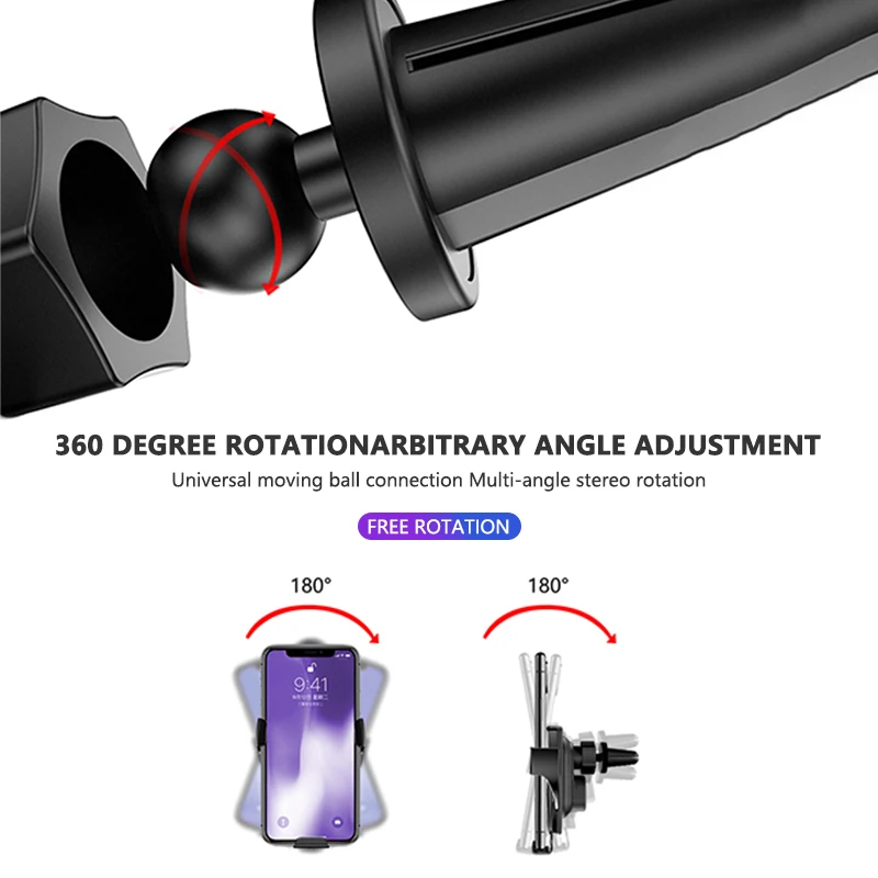 Беспроводное Автомобильное быстрое зарядное устройство Qi для iPhone X, samsung, S10, Гравитационный кронштейн, крепление на вентиляционное отверстие, Беспроводная зарядка, автомобильный держатель для телефона