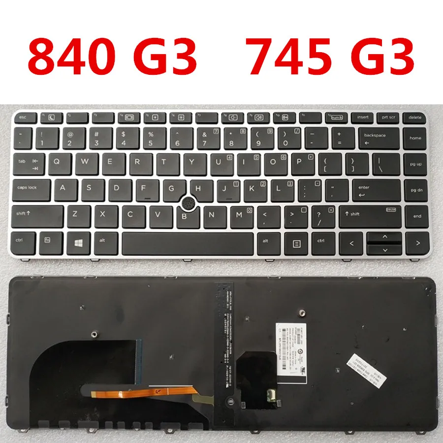 Orignal Laptop Backlit Keyboard for HP Elitebook 840 G3 745 G3 Genuine