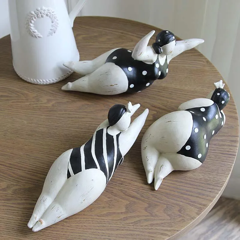 

Retro Fat Lady Statue Goddess Swimming Girls Figurines Resin Crafts Americana Home Decor Wedding Handicraft Ornament R775