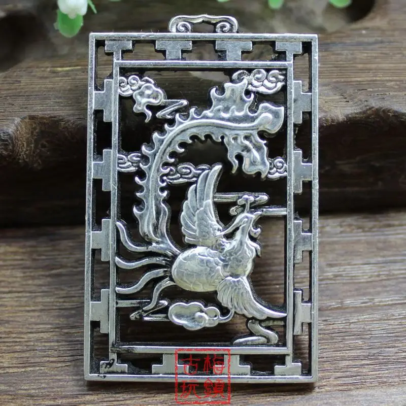 

Collection Tibetan silver Round Phoenix Pendant Plate