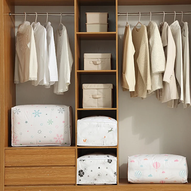 

1pc Waterproof Clothes Organizer Cuboid Shape Quality Quilt Storage Bag Travel Package Gadget Durable Pillow Blanket Storage Bag