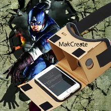 MakCreate DIY Magnet Google Cardboard Virtual Reality VR Mobile Phone 3D Viewing Glasses Experience VR Box 2.0 Low Price