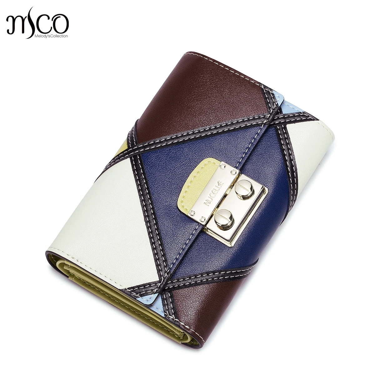 

Brand Design Genuine Leather Geometric Women Mini Wallet High Quality Cowhide Short Clutch Purse Coin package Card Money Clips